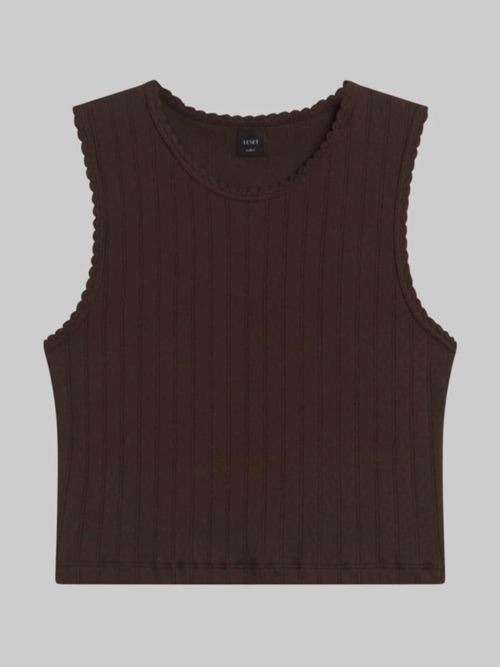 LESET Pointelle Sleeveless Crew